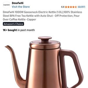 Copper Gooseneck Electric Kettle